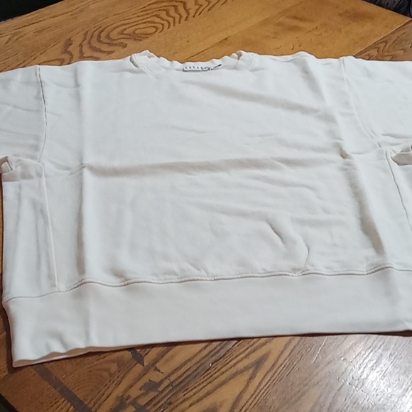 LACAUSA WOMENS EXTRA SMALL XS Top Sweatshirt Shirt NEW Casual Cream Organic - Picture 4 of 6